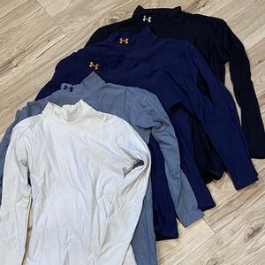 Under Armour Men's Long Sleeve Tees - Navy, Light Blue, White, and Black